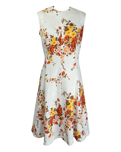 1970's Fall Floral Mini Dress As Is