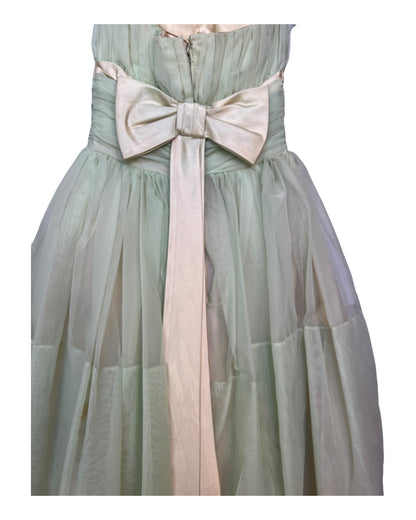 1950s Handmade Sage Prom Dress
