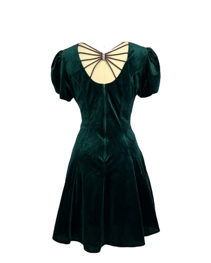 1990s Emerald Holiday Dress