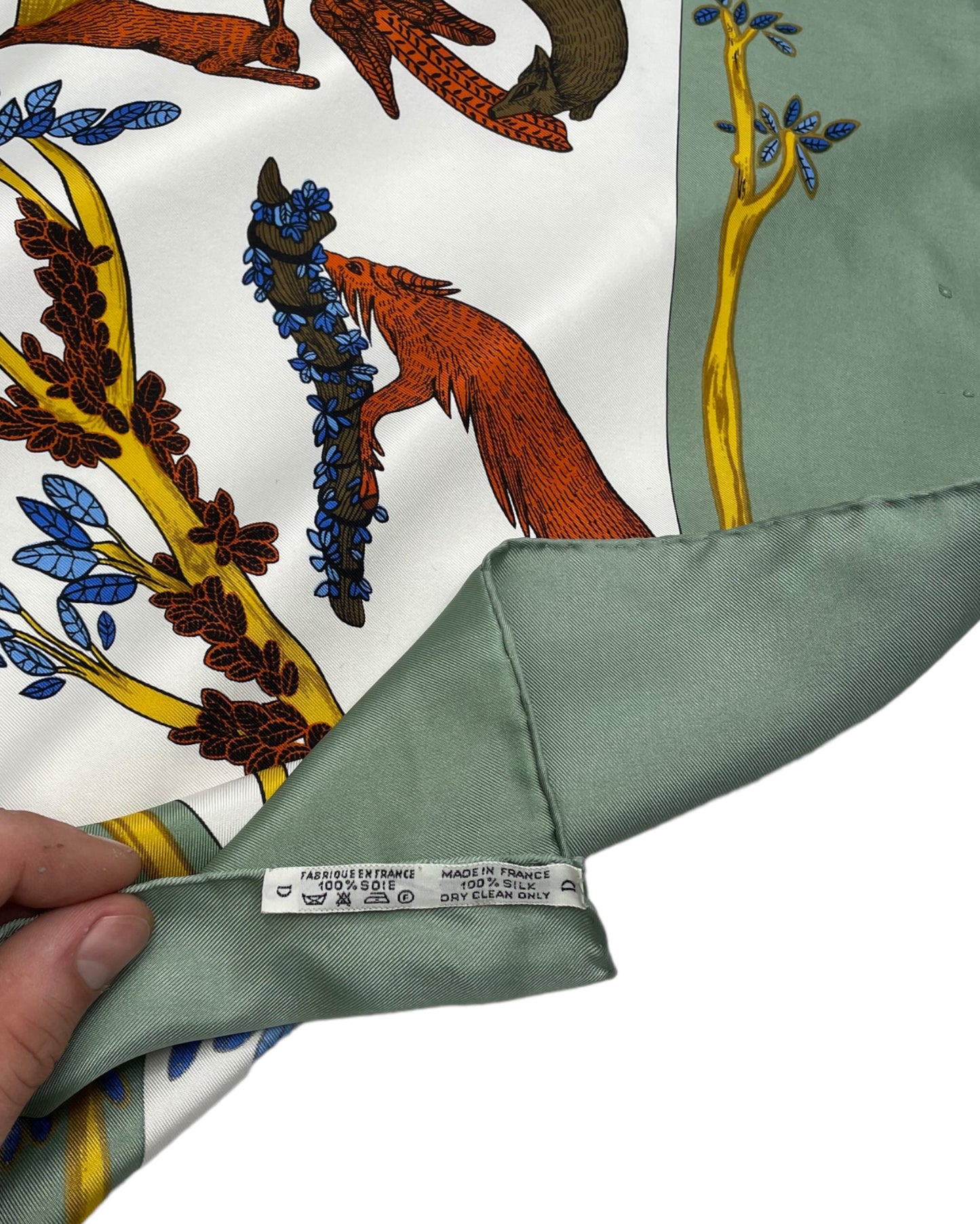 1990s Hermes Woodland Creatures Scarf