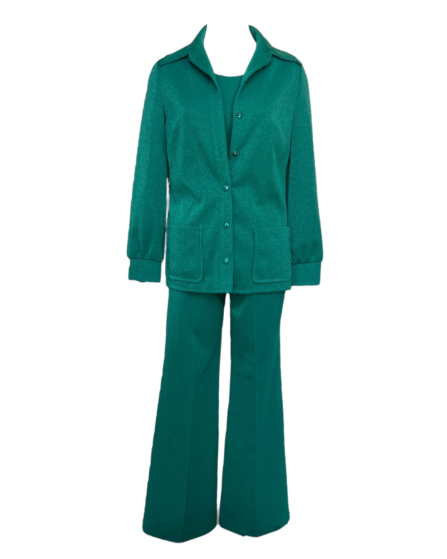 1980s This Suit Is Tealicious Three Piece Set