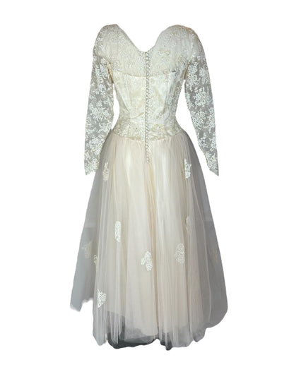 1955 New Silhouette Wedding Dress