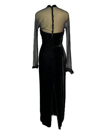 1990s Morticia In Velvet Dress