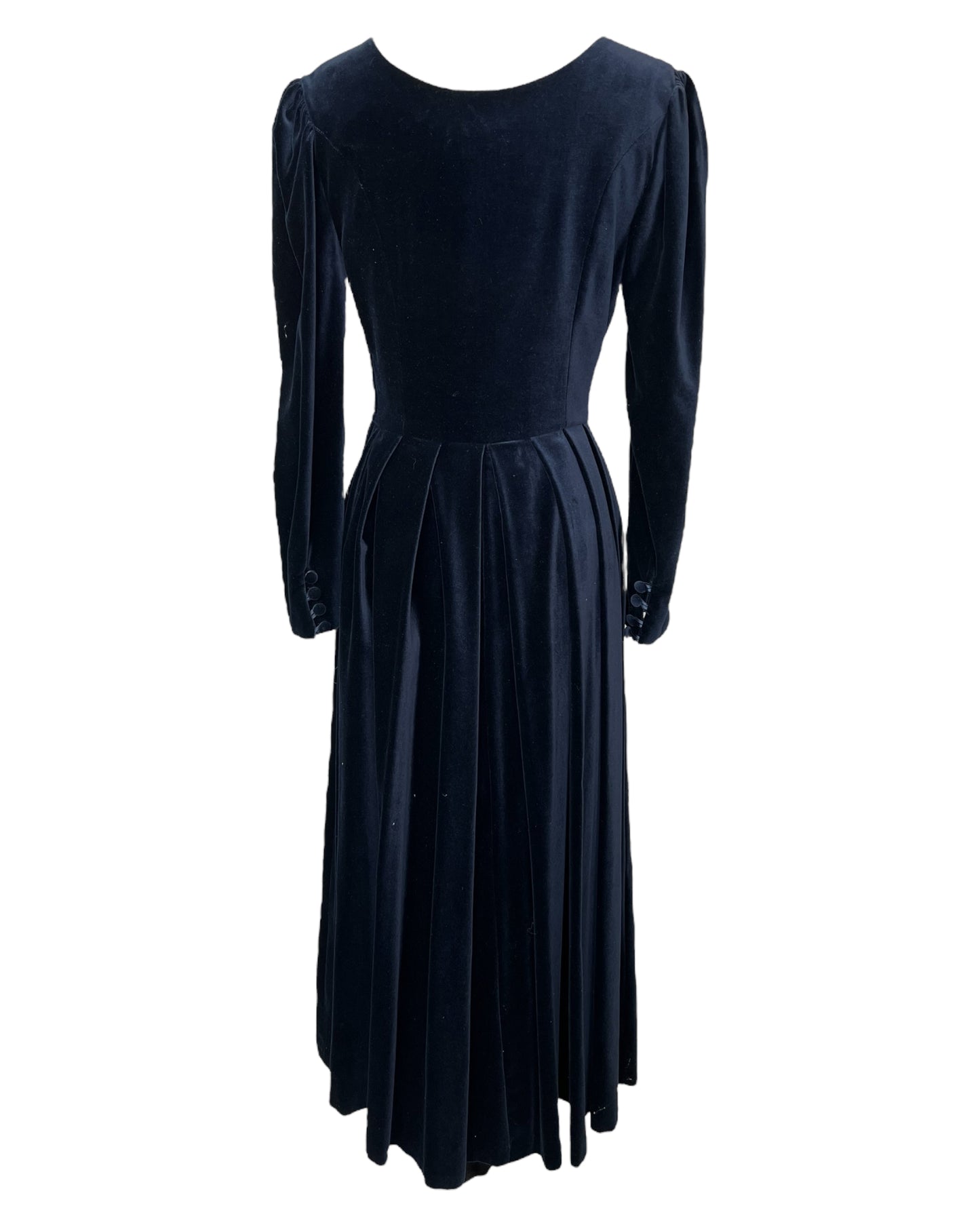 1990s Blue Velvet Dress