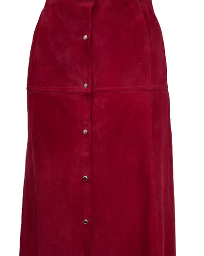 Vintage Suede Crimson Skirt*