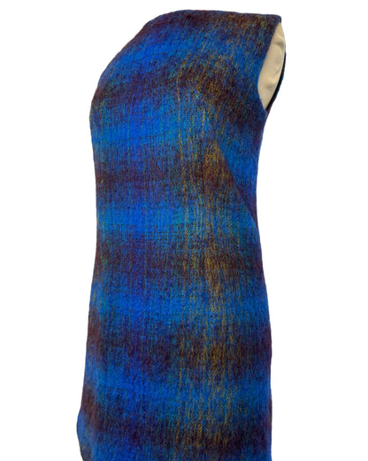 1960s Blue Watercolor Dress