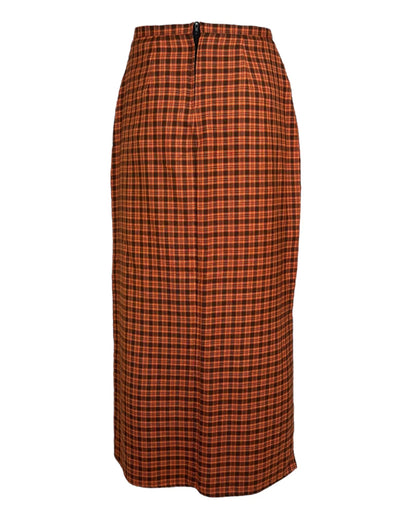 Y2K Academic Pumpkin Skirt