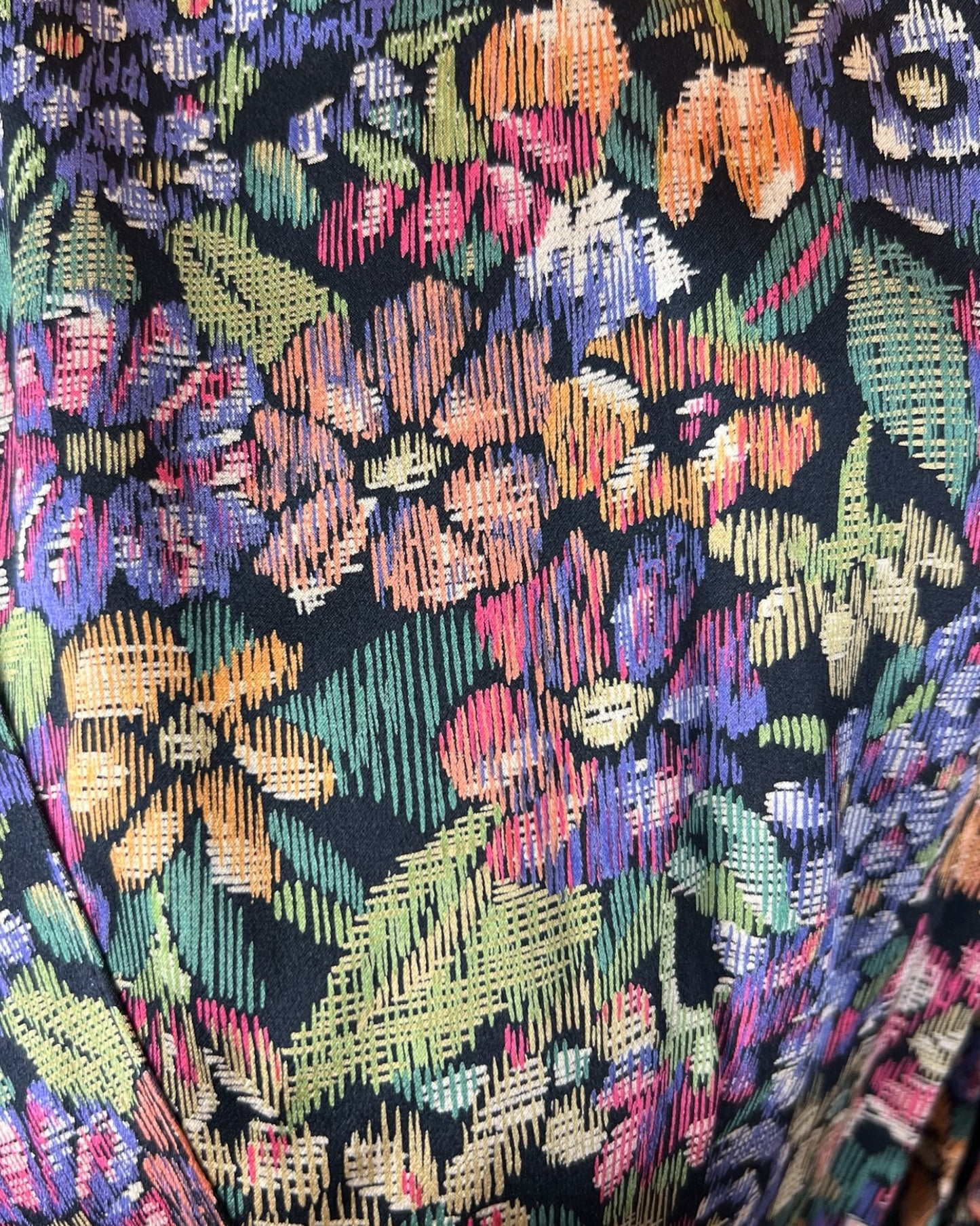 1970s Enchanted Forest Floral Dress