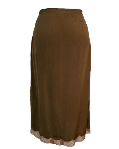 Vintage Brown Bow Slip Skirt*