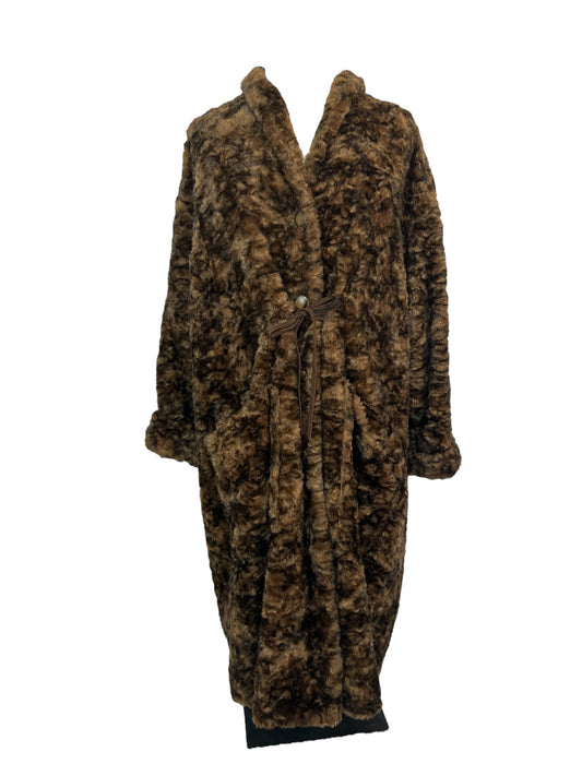 Vintage Faux Furry Pine Cone Coat