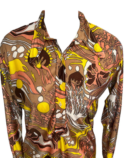 1970s Western Psychedelic Button Down