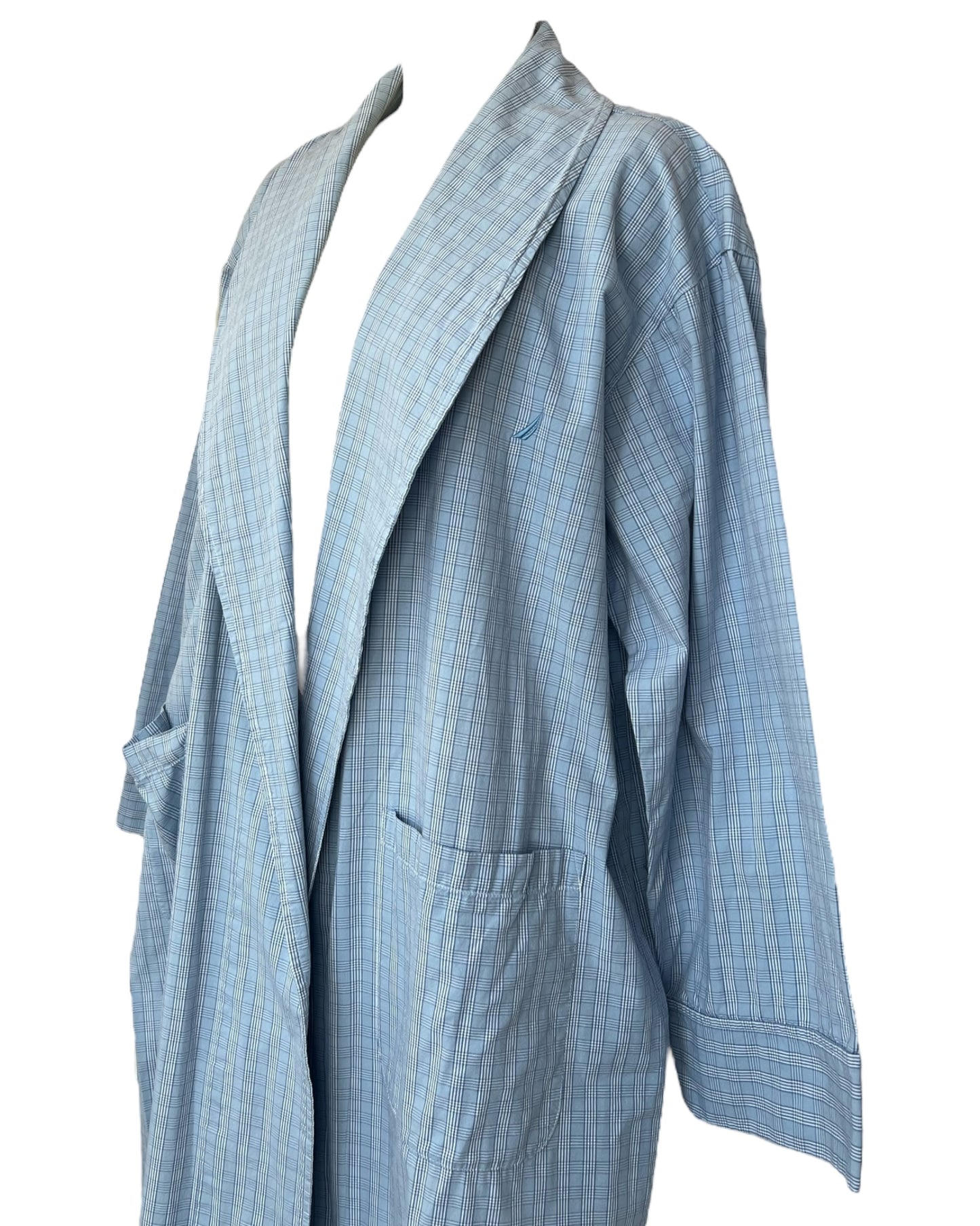 1980s Blue Checkered Robe