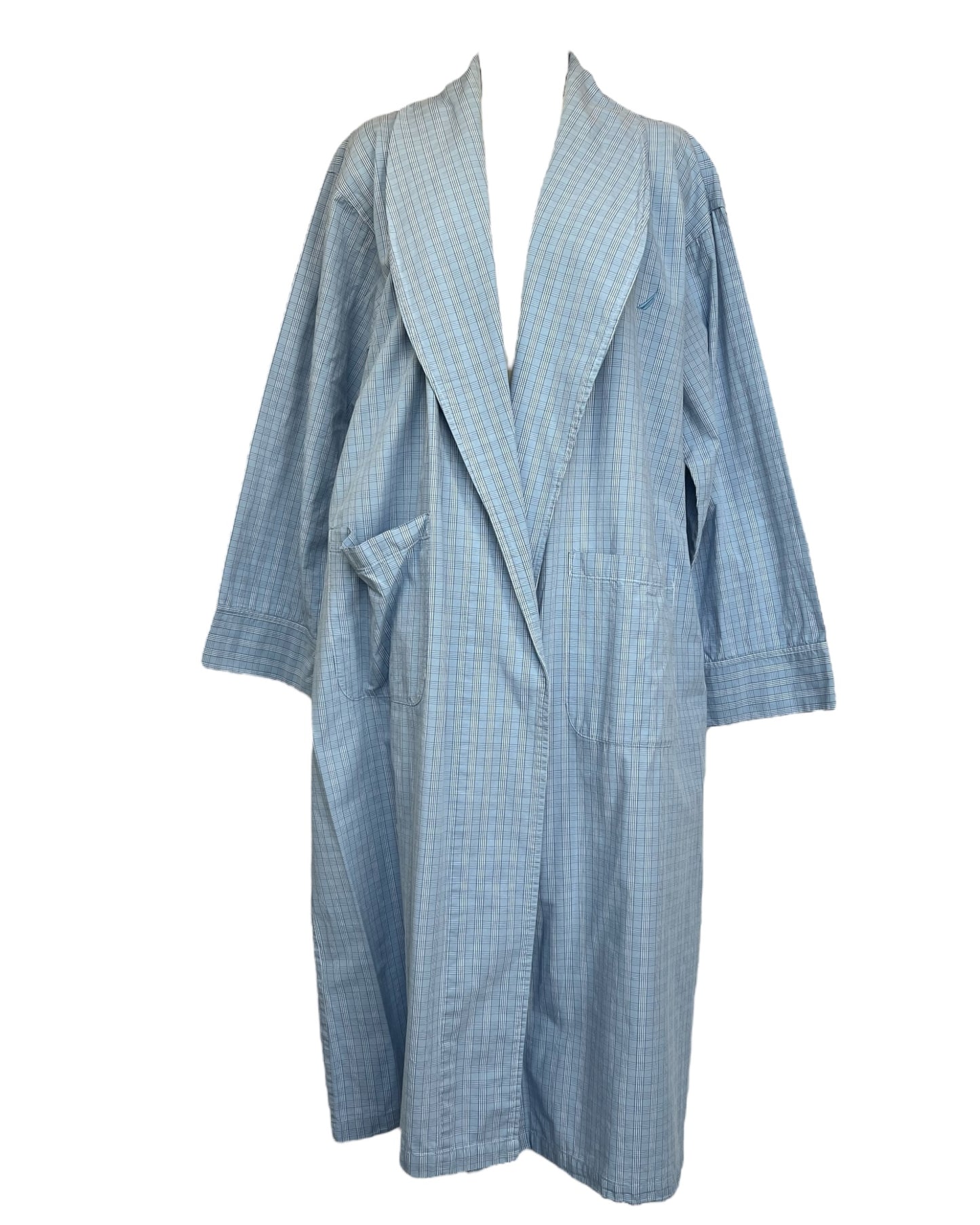 1980s Blue Checkered Robe