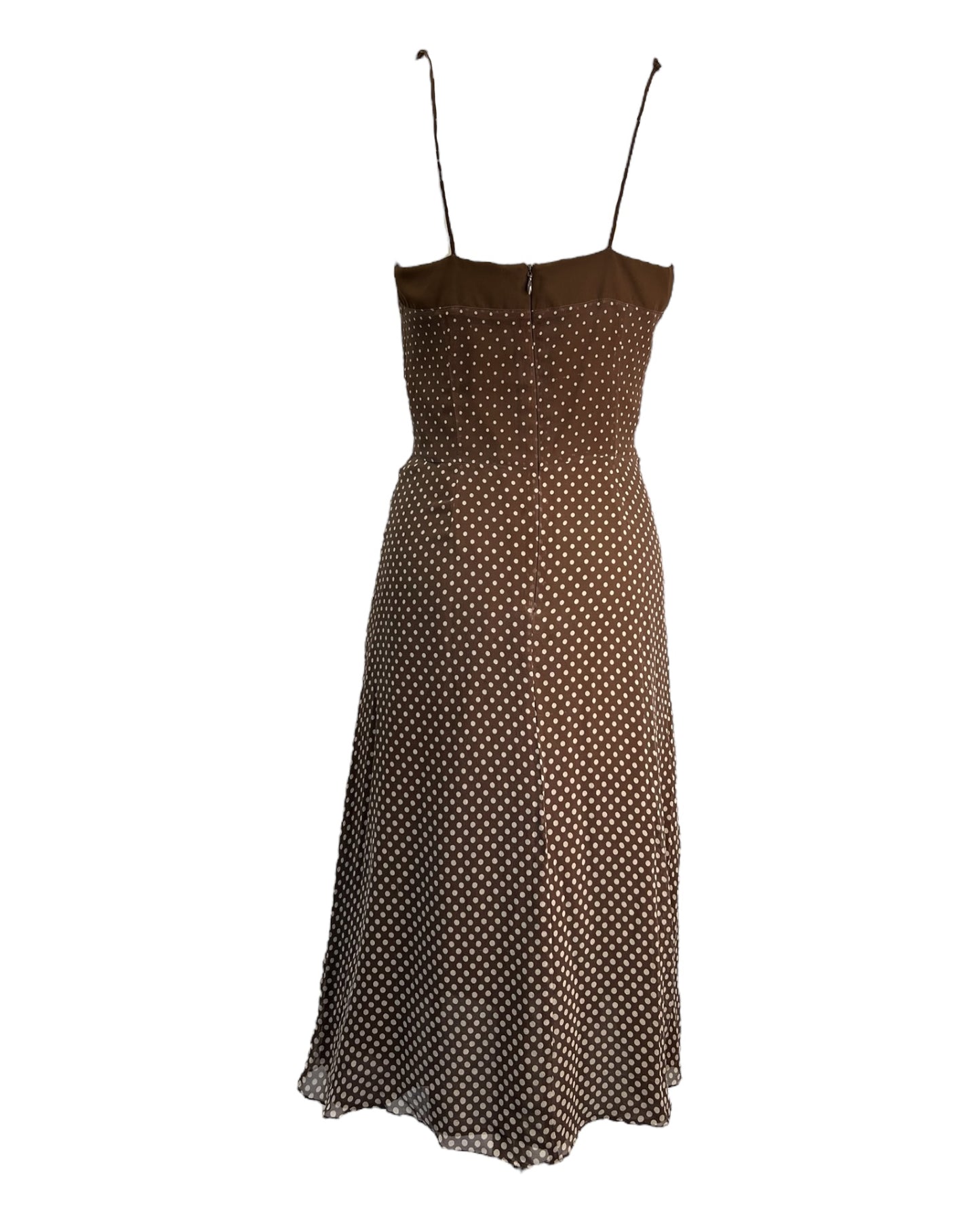 2000s Brown Polka Dot Dress