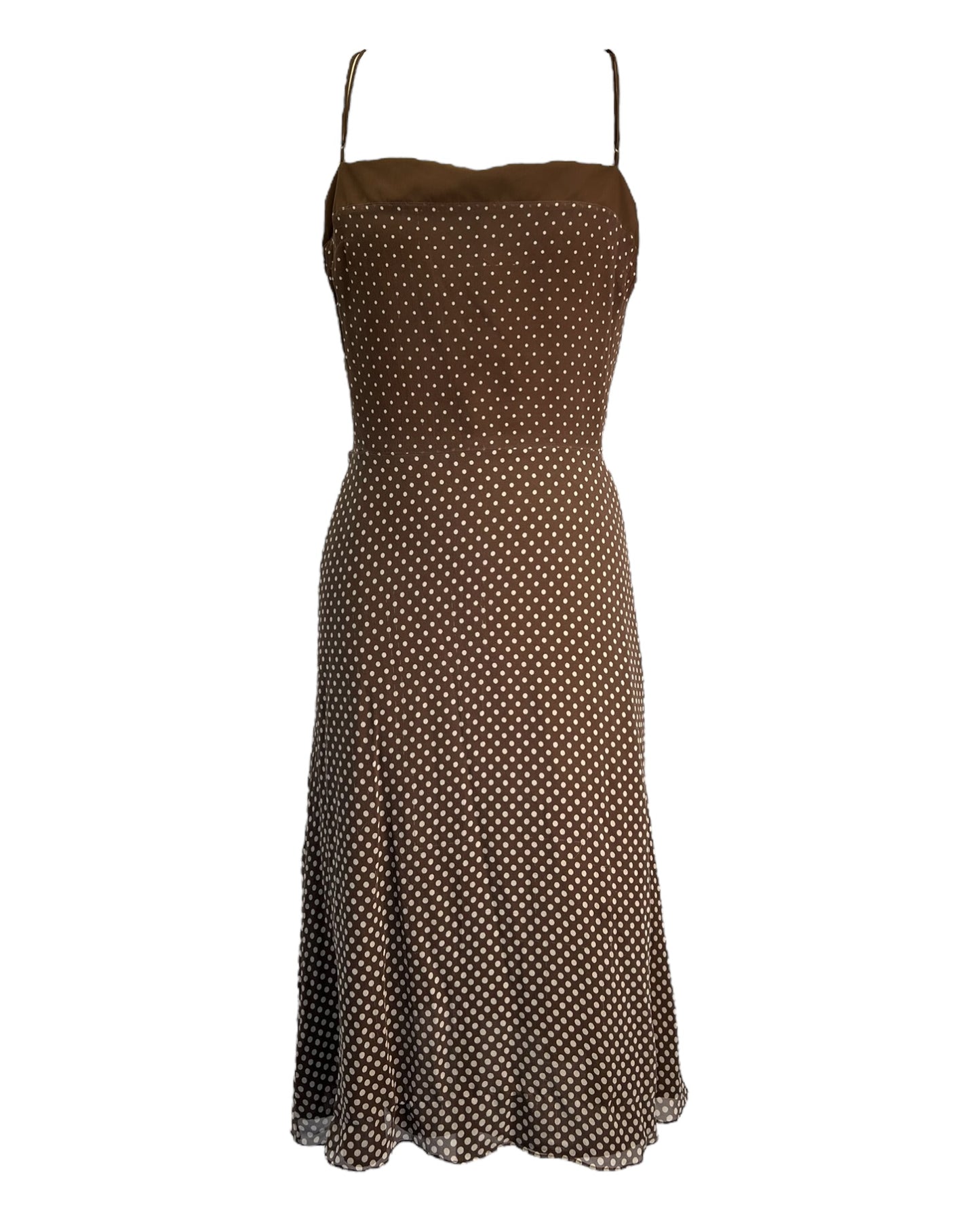 2000s Brown Polka Dot Dress