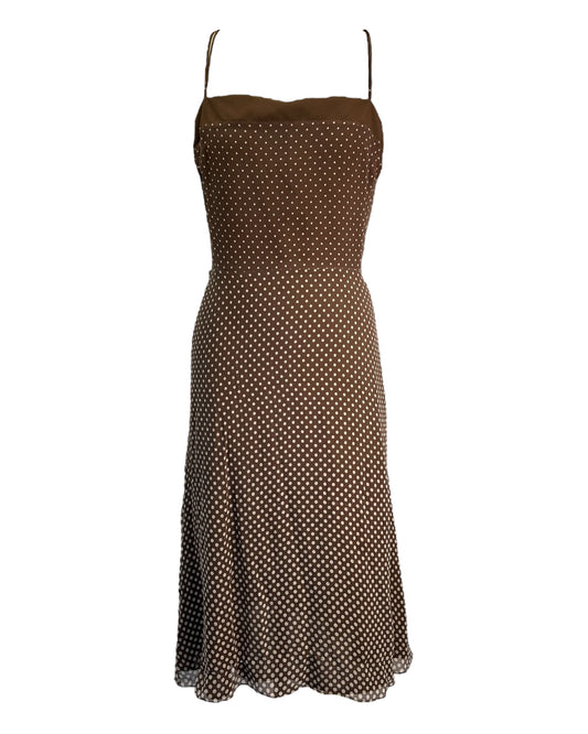 2000s Brown Polka Dot Dress