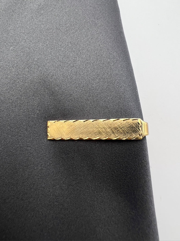 Vintage Brushed Gold Tie Clip