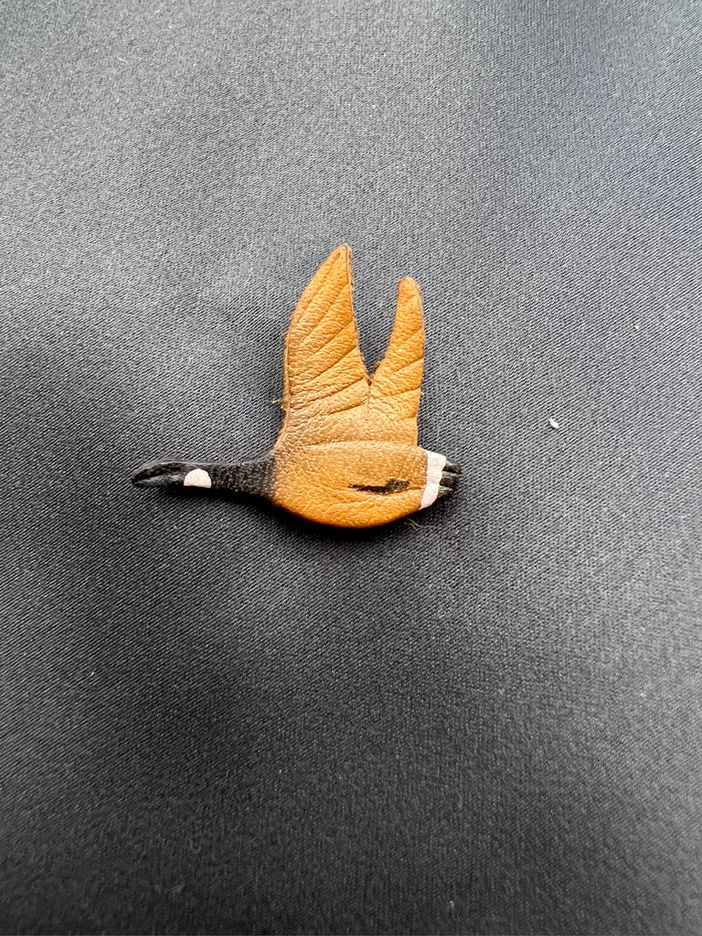 Vintage Leather Goose Tie Pin