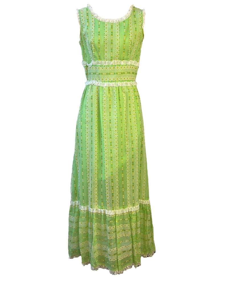 1970s Keylime Prairie Dress*