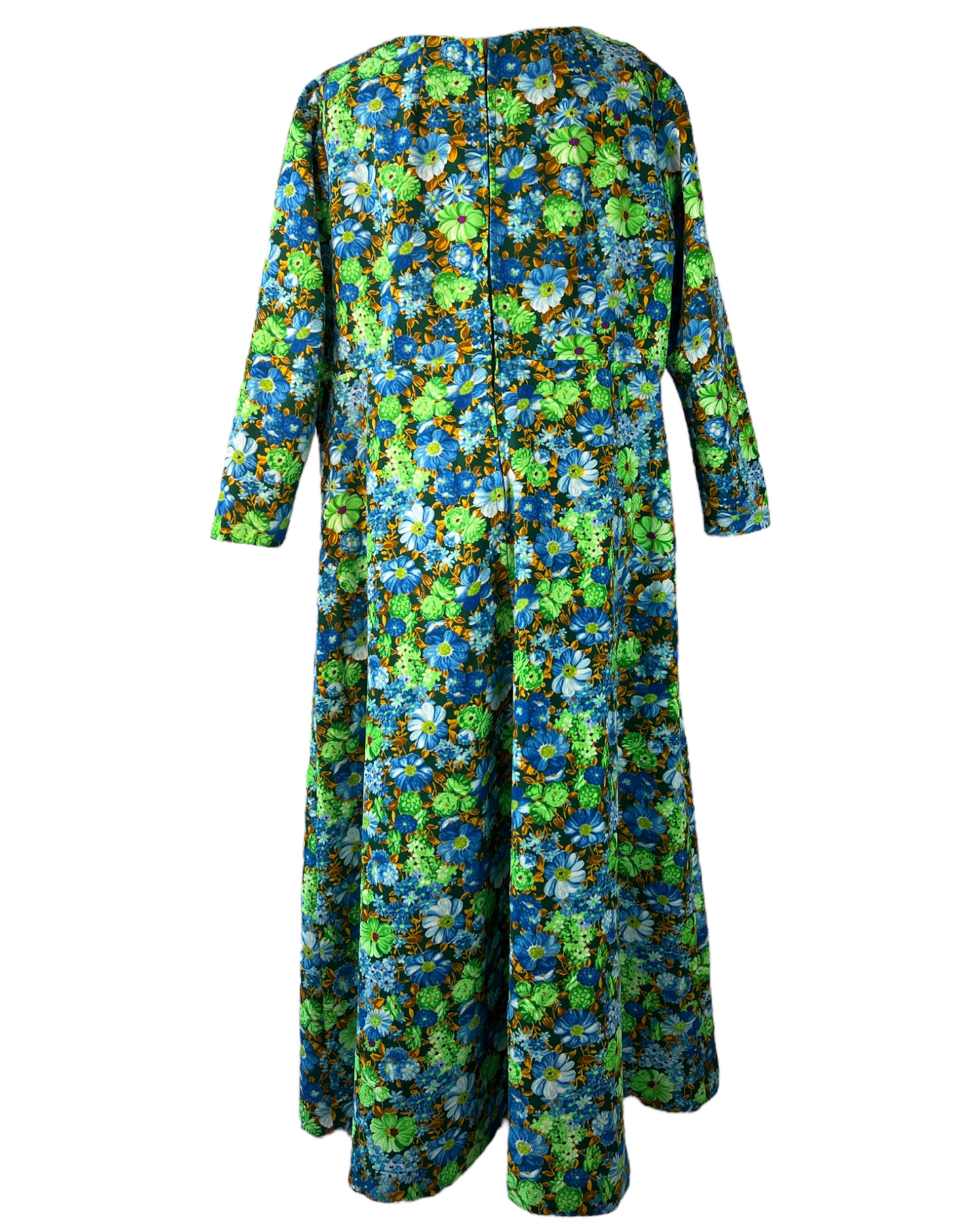 1970s Cool Toned Garden Dress