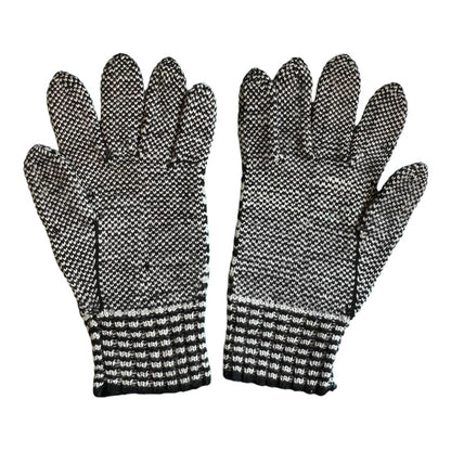 Vintage Greyscale Knit Gloves