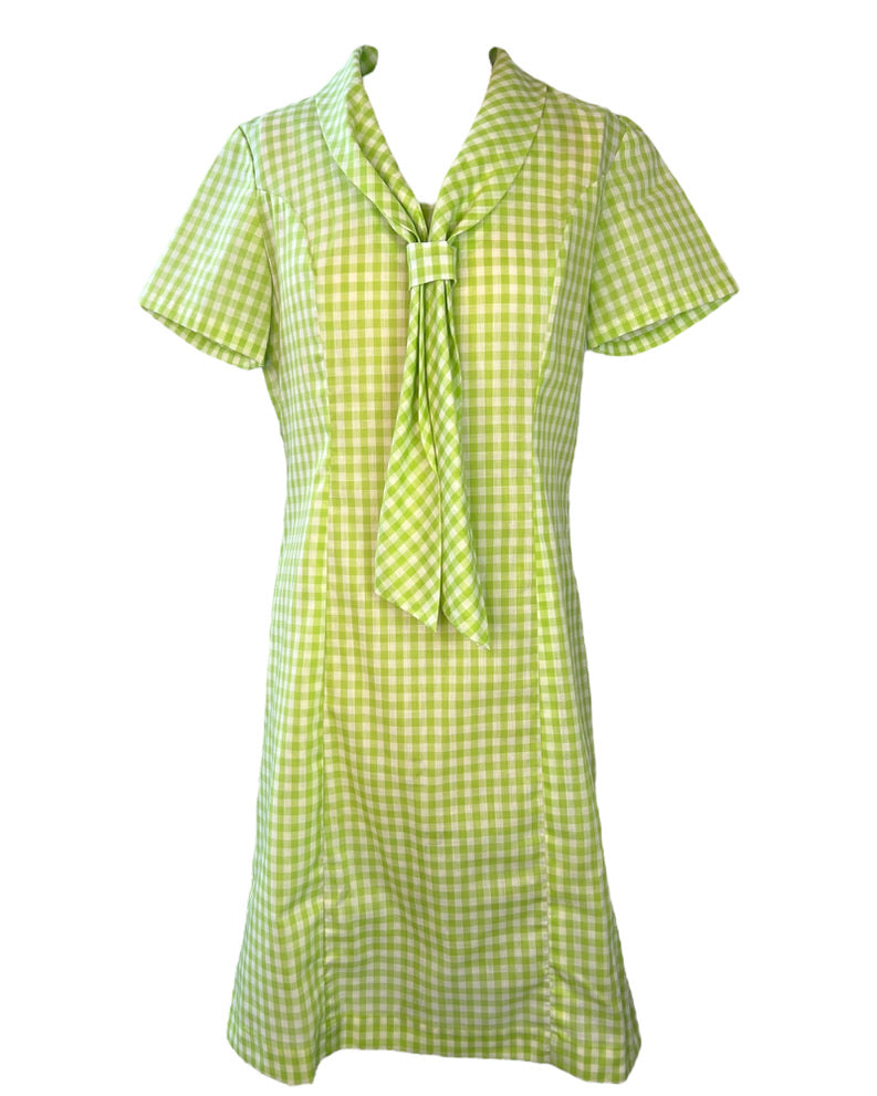 1960s Keylime Gingham Dress