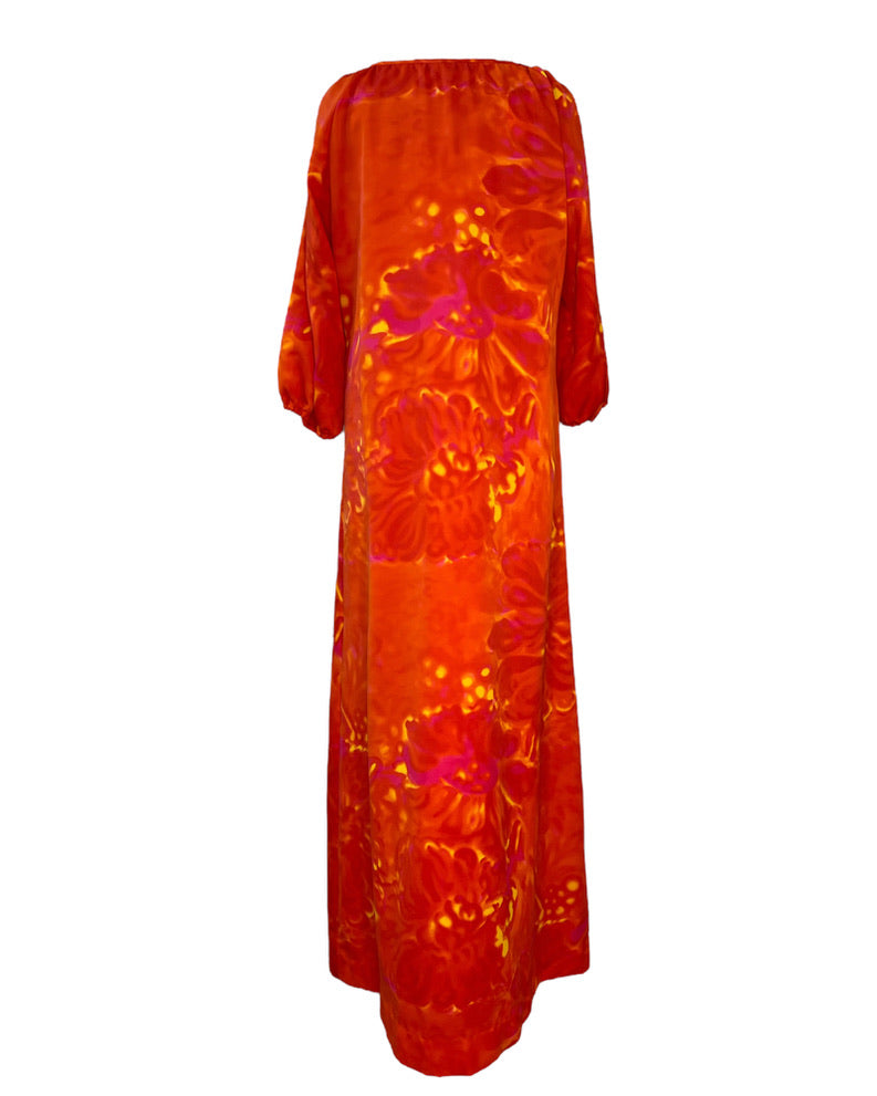 1970s Aflame Dress