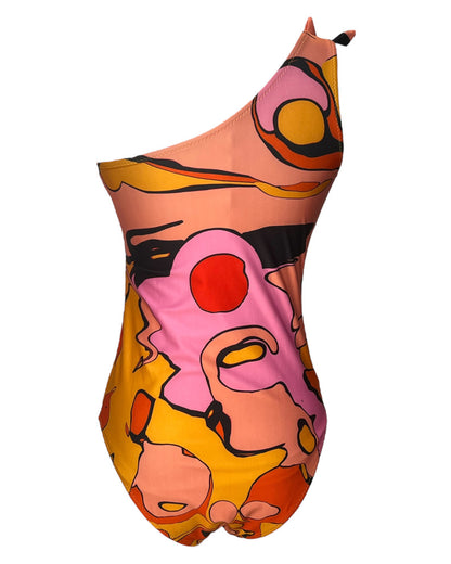 Contemporary Sunset Spill Swimsuit