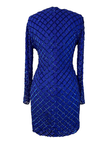 Vintage Sequin Sapphire Dress*