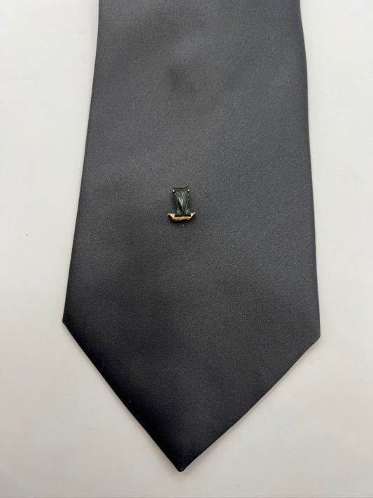 Vintage Stone Owl Tie Pin