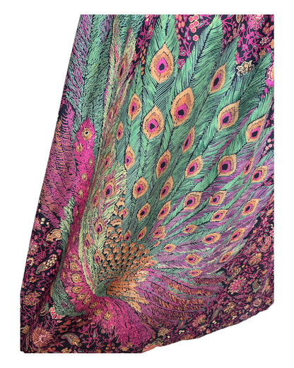 Vintage Peacock Midi Skirt