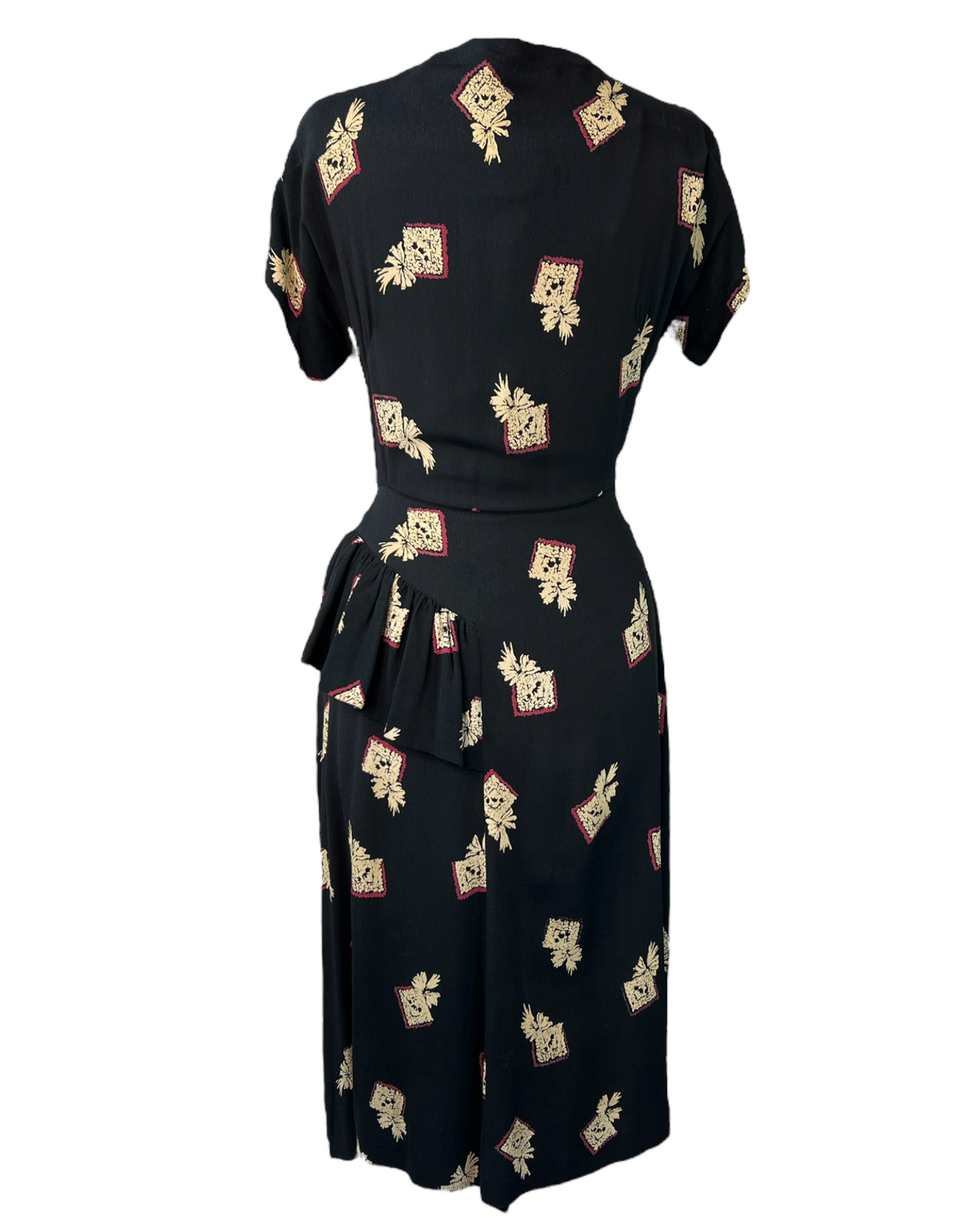 1940s Half Peplum Dolly Dress