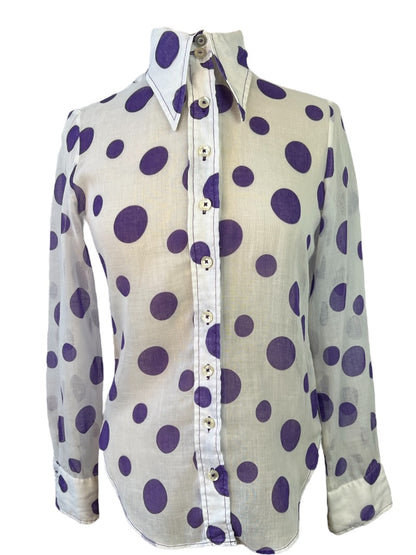 1970s Polka Purple Shirt*