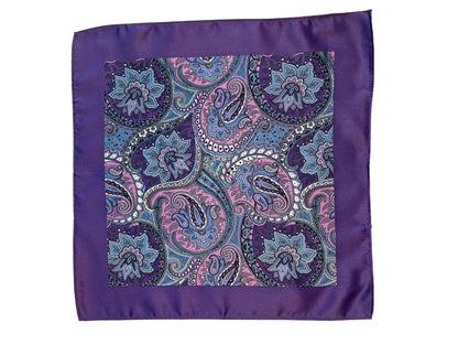 Vintage Purple Paisley Pocket Square