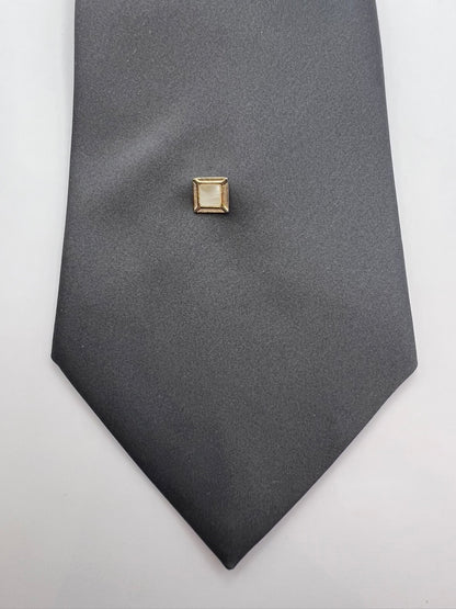 Vintage Square White Stone Tie Pin