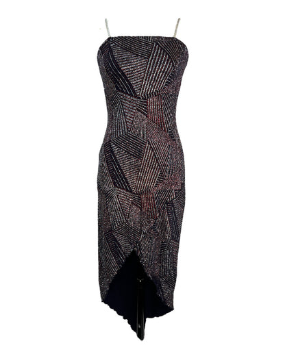 1990s Sparkling City Lights Hi-Low Dress