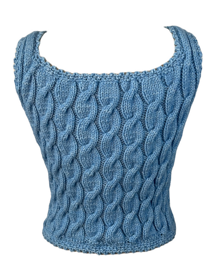 Vintage Short Sleeve Blue Sweater Set