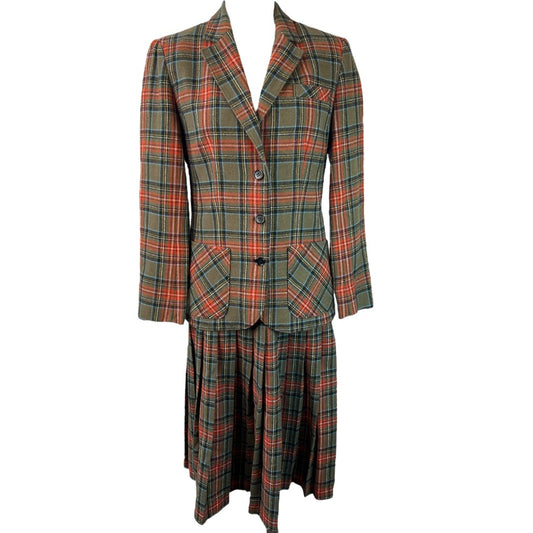 Vintage Plaid Pendleton Skirt Suit*