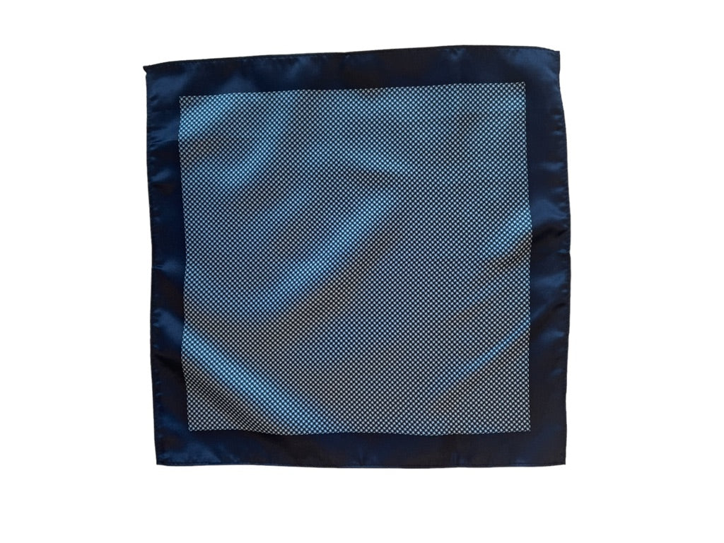 Vintage Blue Patterned Pocket Square