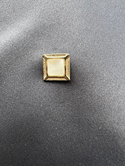Vintage Square White Stone Tie Pin