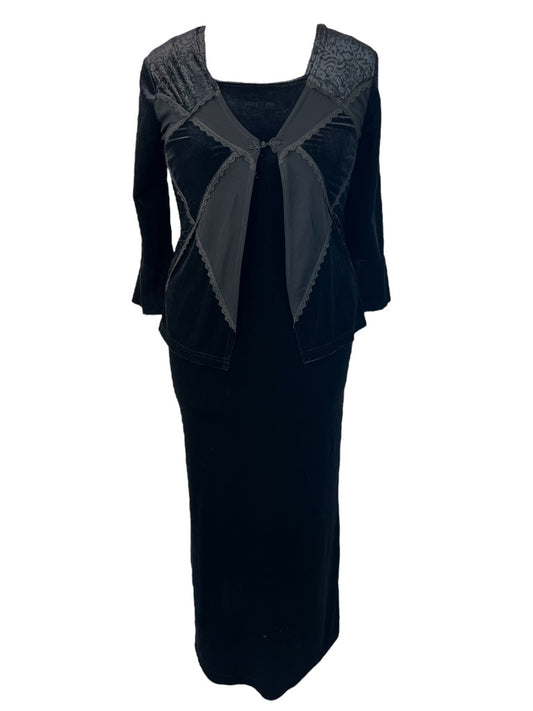 1990s Gothic Velvet Dress Set