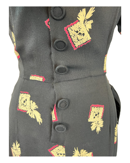 1940s Half Peplum Dolly Dress