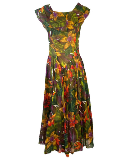 1980s Jungle Florals Dress