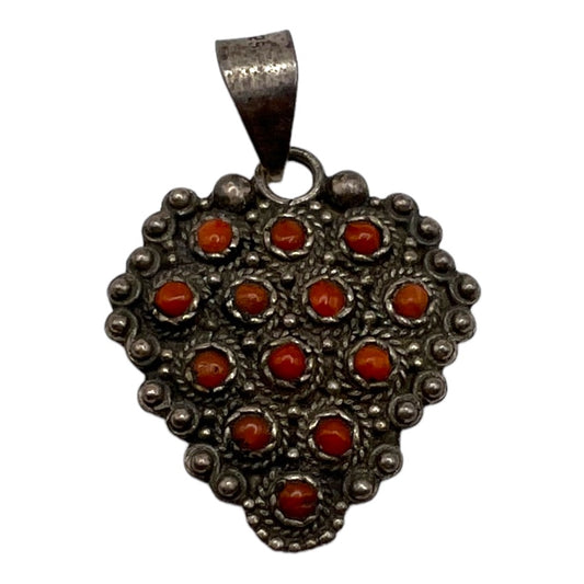 Vintage Silver and Red Pendant
