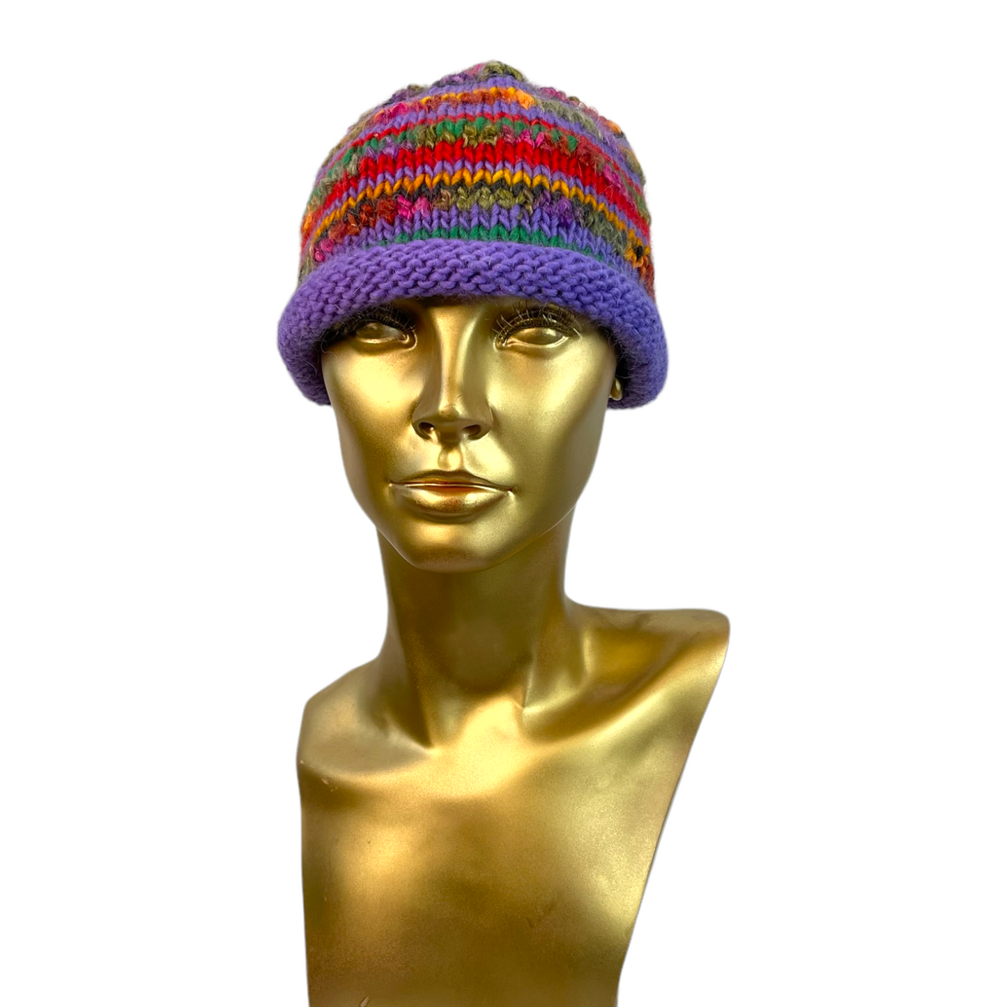 Agnes Hat, Purple Multi Stripe