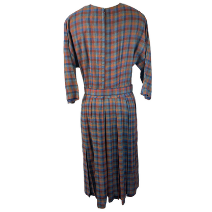 1950s Plaid Belted Dress