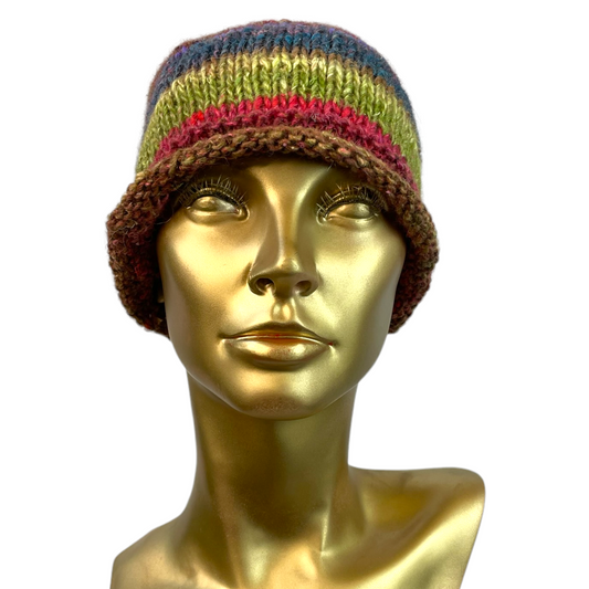 Agnes Hat, Earthtone Rainbow