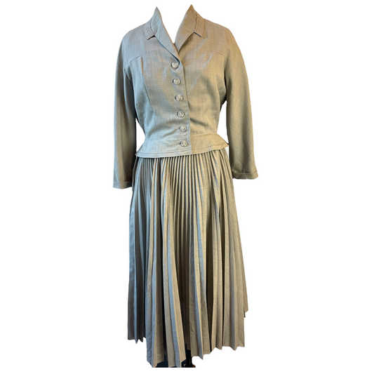 1950s Grey Skirt Suit