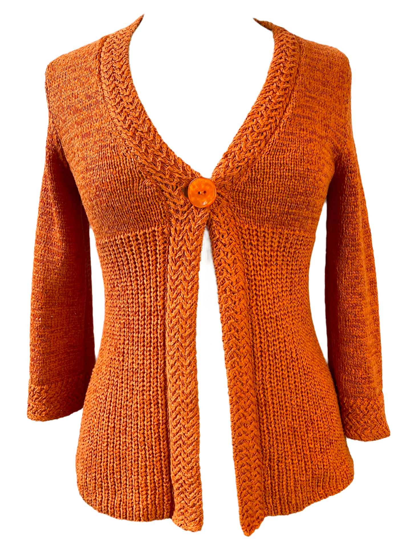 1990s Pumpkin Knit Cardigan