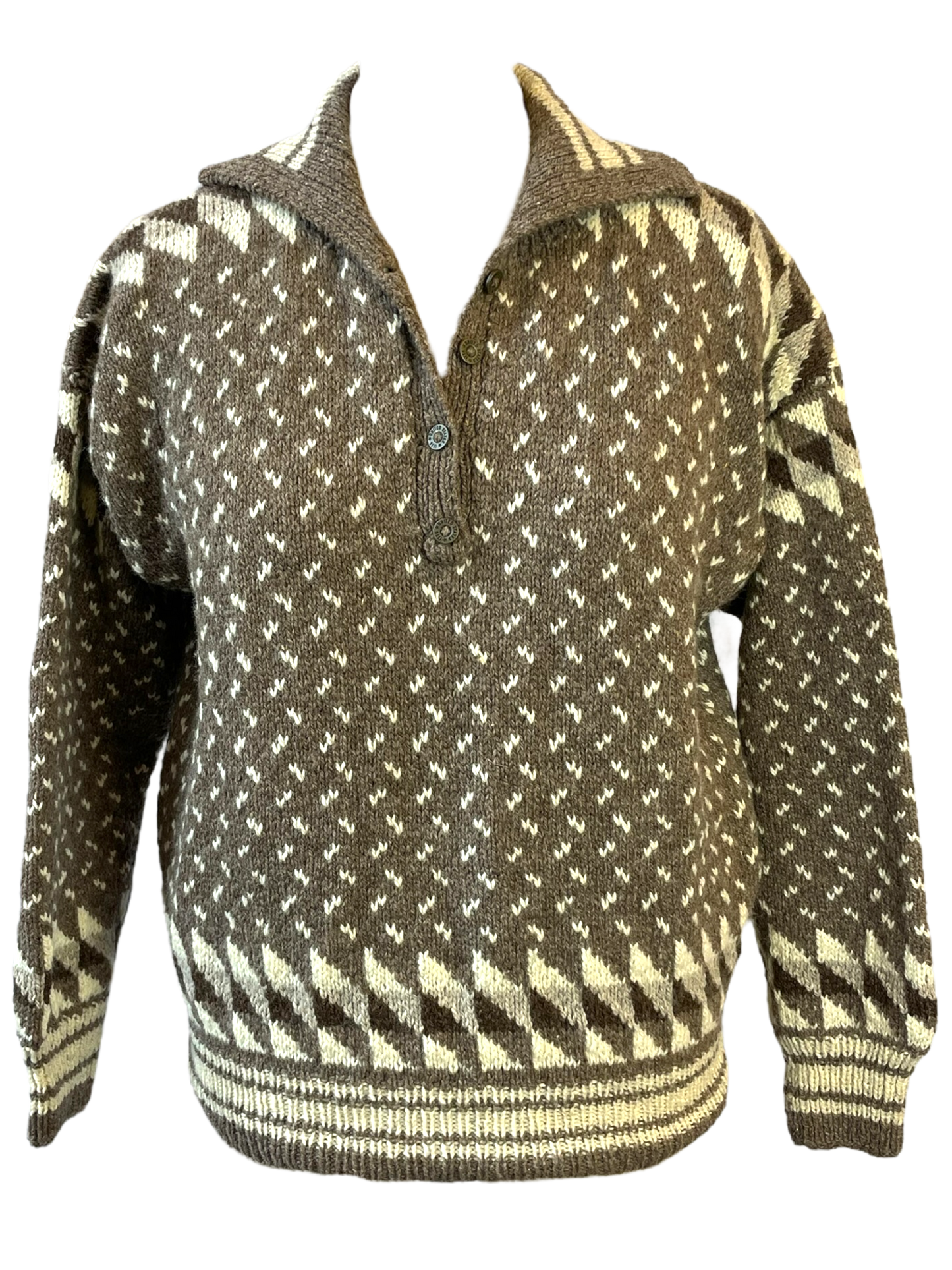 1980s Heather Grey Fair Isle Pullover Sweater
